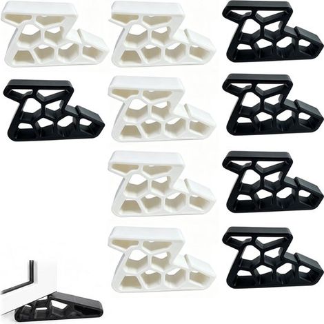 Lot de 10 bloque-fenêtre – Blanc et noir – 9,8x5,8x2 cm – Ventilation – Antidérapants – Chambres et balcons (1/5)