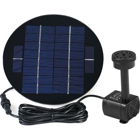 Decdeal 9V 3,5W Solarpanel Solarbetriebene Tauchpumpe Bürstenlos für Springbrunnen, Teich, Vogeltränke, Fördermenge 200 l/h, Förderhöhe 150 cm (1/5)