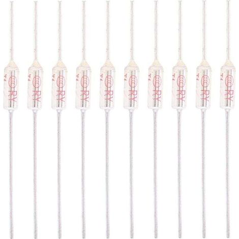 10 Thermosicherungen 10 A 250 V, Metallgehäuse, Auslösetemperatur 192 °C - KZQ