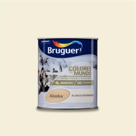 Bruguer Colores del Mundo Pintura para paredes monocapa Alaska Blanco Intermedio 750 ml