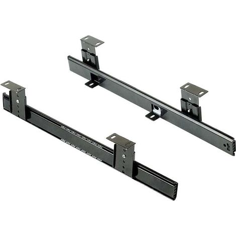 1 set Jeu de coulisses porte-clavier à billes en acier,zingué (noir) (1/2)