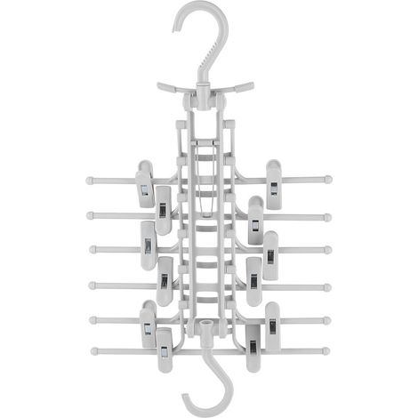 Cintre à vêtements multifonctionnel à double crochet, rotatif, extensible et pliable, pince de séchage domestique, cintre à pantalons à double usage horizontal et vertical, rangement pour vêtements (1/5)