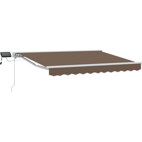 Manual Awning Frame with LEDs Taupe 3.5 x 2 m vidaXL