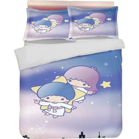Housse de couette Sanrio Little Twin Star, parure de lit imprimée douce, microfibre, lavable en machine 240 x 220 cm (1/5)