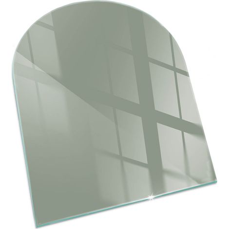 Piastra Per Camino Protezione In Vetro Temperato Per Camino A Legna Resistente Al Calore Colore grigio-verde 80x70 cm (1/5)
