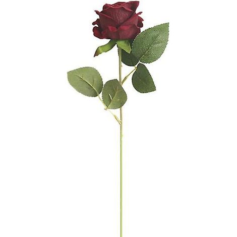 Rose artificielle en tissu, sans arrosage, réaliste, ne se fane pas, anti-décoloration, longue durée de vie, idéale pour la décoration de mariage et d'intérieur. Fournitures pour la maison.rouge vin (1/5)