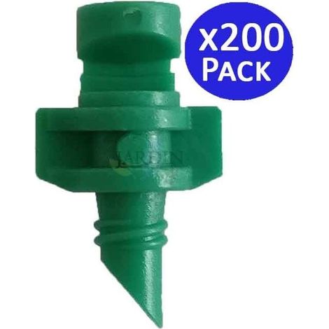 Set di 200 Micro Irrigatore a 180º - Ugelli di spruzzatura a 180º per idroponica, rifrazione, mini irrigatore d'acqua 1 a 1,5 m