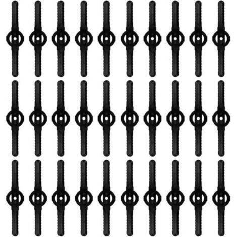 30 lames de rechange en plastique, compatibles avec les coupe-bordures sans fil, les accessoires de tondeuse à gazon, les lames de coupe-bordures de jardin noires (1/4)