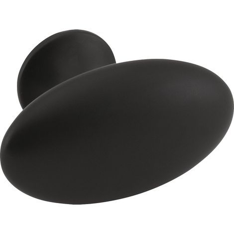Möbelknopf Oval Simple Breite 60 mm, Höhe 35 mm, Zinkdruckguss schwarz matt