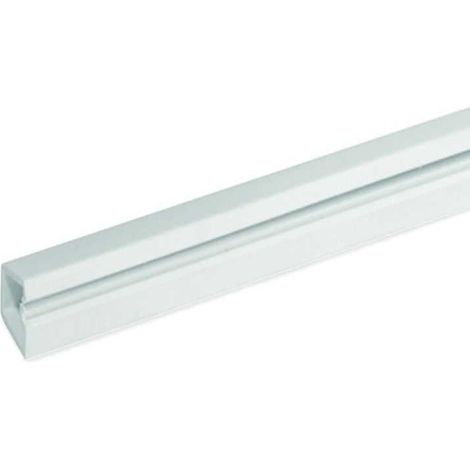 Goulotte auto-adhésive avec couvercle à charnière - 12 x 7 mm - 1 compartiment - Longueur 2 m - Blanc - Tmr - B00369 - IBOCO