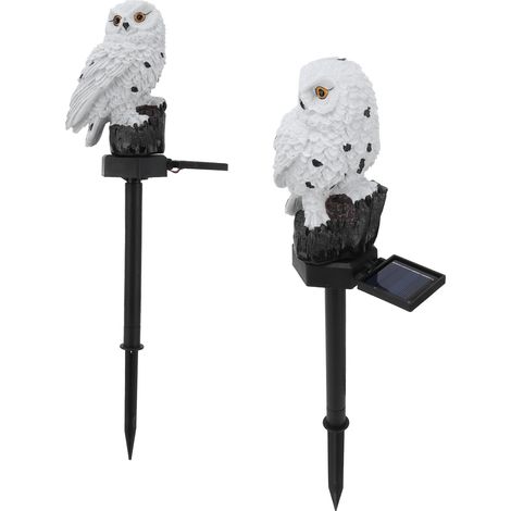 Lampe solaire LED pour pelouse, lampe de pelouse en forme de hibou, éclairage décoratif extérieur pour jardin de villa, lampe de pelouse sur le thème des animaux, version blanche - lumière blanc chaud (1/5)