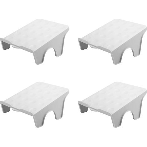 Zapatero ajustable, 4 piezas, almacenamiento de zapatos que ahorra espacio, soporte para zapatos ajustable, zapatero de plástico antideslizante para armario, zapatos (gris) (1/5)