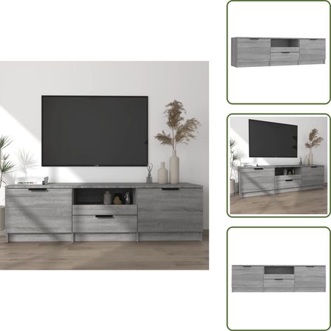 Meuble TV Sonoma gris 140x35x40 cm Bois d'ingénierie - Meubles Tv - Meuble Tv - Support Tv - Unité Tv - Meuble Design (1/5)