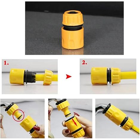 Hose Connectors Quick Hose Connectors 1/2 Inch 1/2 or 3/4 Inch Tap Nose Connector 1/2 or 3/4 Inch Double Hose Connector for Garden and Home Connector (1/3)