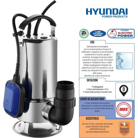Pompa sommersa/ad immersione acque sporche/dirty water 750W Hyundai - 35614