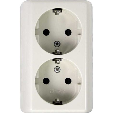 Doppelter weißer Schuko-Stecker 16A Simon