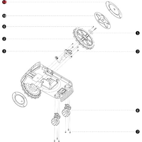 Copriruota i108E ORIGINALE BLUEBIRD robot tagliaerba rasaerba AB12.02.00.0130