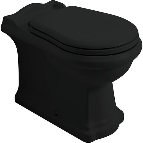 RETRO WC Pan 39x61cm, siphon en S/siphon en P, noir mat (1/4)