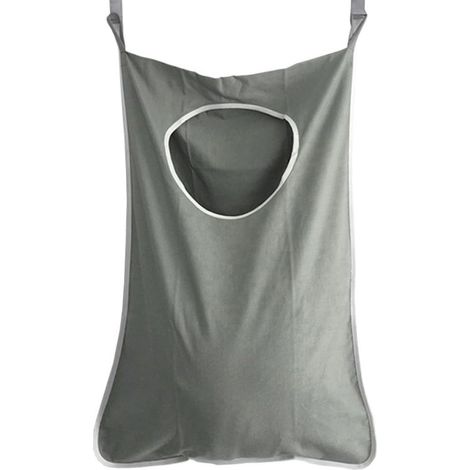 Sac à Linge Sale, Panier à Linge Grande Contenance Sac de Rangement Suspendu avec Crochets gratuits pour Salle de Bain, Dortoirs et Placard (Gris) (1/5)