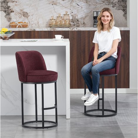 Taburete bar cocina tapizado lino 63,5 cm OKMYHOME (1/5)