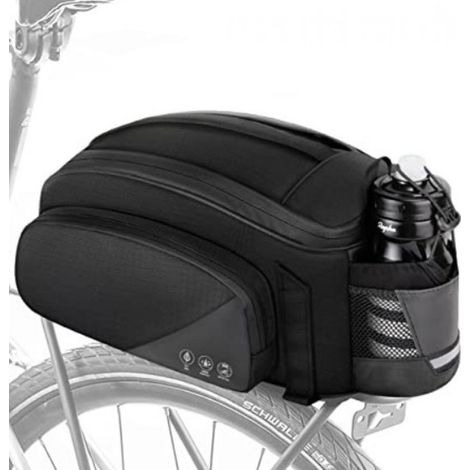 Sac Porte-Bagages Vélo 11L - Tissu Oxford 900D Imperméable - Avec Housse De Pluie Et Bandes Réfléchissantes - Pour Vélo De Ville Et Vtt - 1 Pièce (1/5)