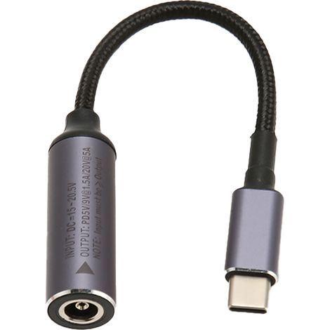 DC-auf-USB-C-Kabel 6,5 x 1,4 mm, 100 W, Nylon, zum Schnellladen von Tablets, PCs und Smartphones