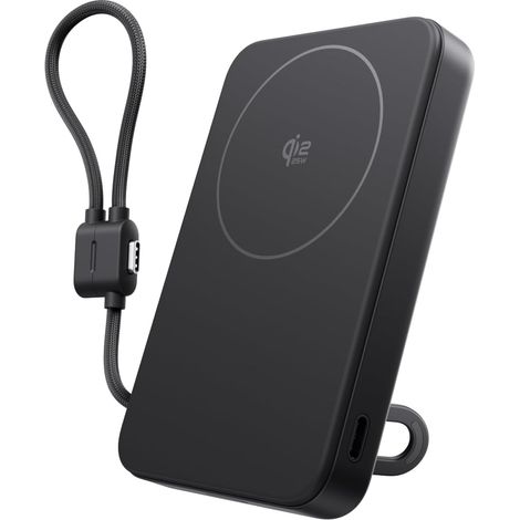 Magnétique Powerbank 10000mAh 25W avec Câble USB C 36W, Certifié Qi2.2 Batterie Externe Magnétique sans Fil Power Bank Rapide Chargeur pour iPhone 17/16/15 Pro Max Noir (1/5)