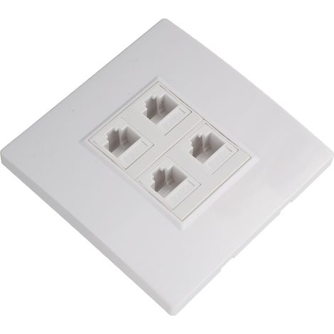 Plaque murale Ethernet Cat 6 à 4 ports femelle-femelle Keystone pour CAT5, CAT5E et CAT6A (1/5)