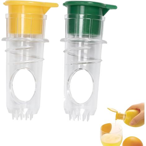 2 Pièces Lot presse-agrumes manuels petit presse-agrumes en acier inoxydable - Presse-agrumes manuel - Presse-citron vert (Jaune et vert) (1/5)