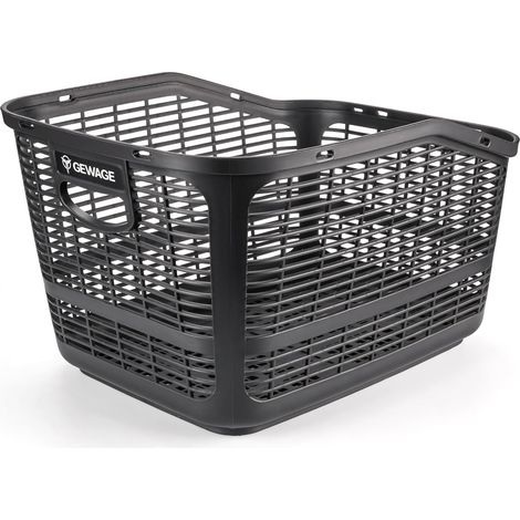 Panier arrière de vélo 36 l - Panier en plastique PP très résistant pour vélos électriques et vélos de ville - Résistant aux intempéries et aux UV - Avec plaque de protection et capot de (1/5)