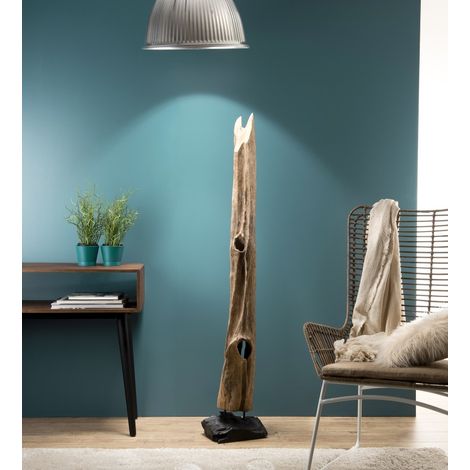 Macabane – Objet décoration en bois de teck naturel – Dimensions 28 x 26 x 150 cm – Design unique pour intérieur et extérieur abrité (1/5)
