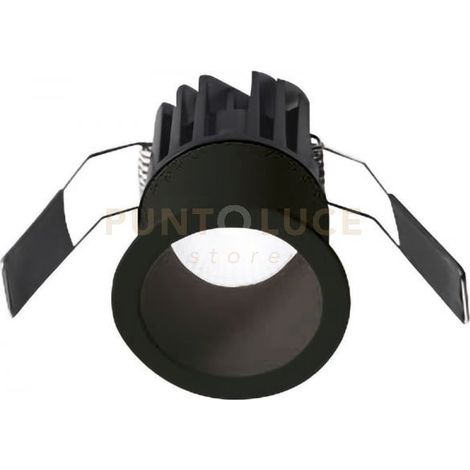 GFA960C- FARETTO DA INCASSO NERO IN ALLUMINIO A LED 3000K 600LM 8W D.5,6CM