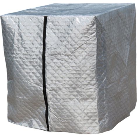Housse chaude et imperméable pour fût IBC de 1000 L, rembourrée en coton, dimensions 120 x 100 x 116 cm.