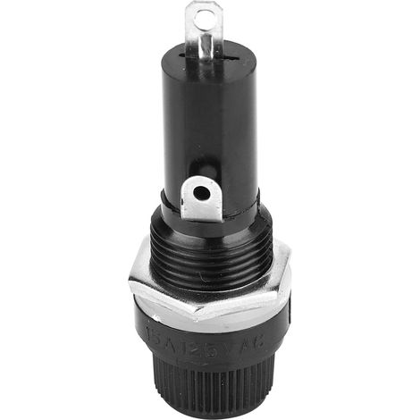 10 Stück 630 Schwarze Flachrohr-Sicherungshalter mit Schraubkappe, 10 A, 250 V (1/5)