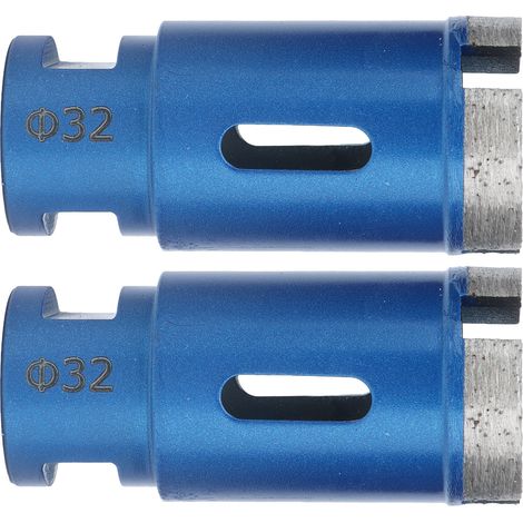 Lot de 2 scies cloches à marbre de 32 mm, forets bleus robustes et tranchants pour marbre, granit, carrelage et béton. (1/5)