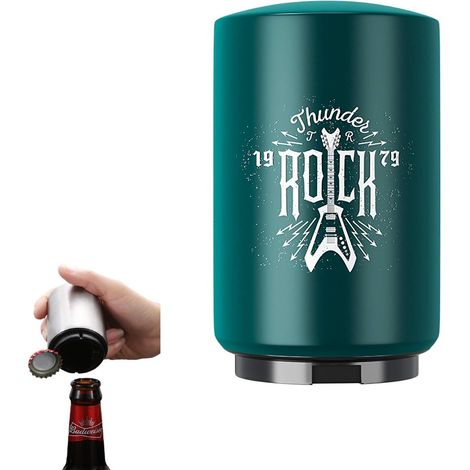 Beer Bottle Opener Automatic Beer Bottle Opener Magnetic Stainless Steel Bottle Opener Beer Bottle Opener Original Man Gift Useful (Rock-1) (1/5)