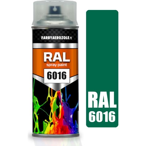 Barniz acrílico en aerosol RAL 6016 verde turquesa brillante de 400 ml