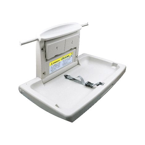 Fasciatoio orizzontale per bambini richiudibile in HDPE colore grigio da parete con apertura a ribalta dimensioni 860x500x580 mm portata fino a 20 kg per bagni pubblici e privati DH