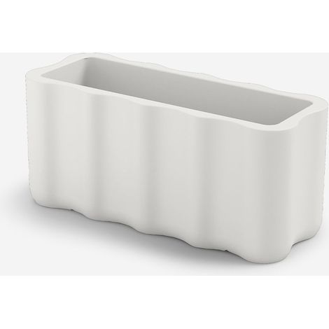 Cassetta fiori rettangolare in polietilene per esterno Nebula 90cm - Bianco (1/3)