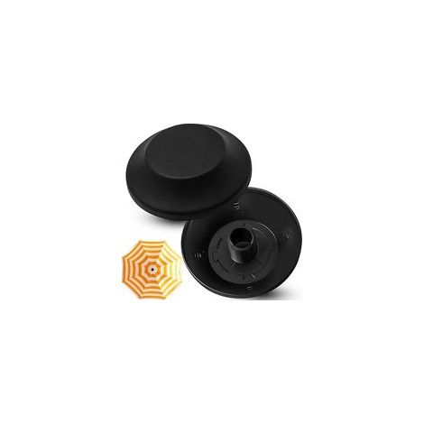 Lot de 2 embouts de rechange pour parasol de terrasse, capuchon à vis supérieur pour poignée de poteau, installation facile, protège des rayures, noir