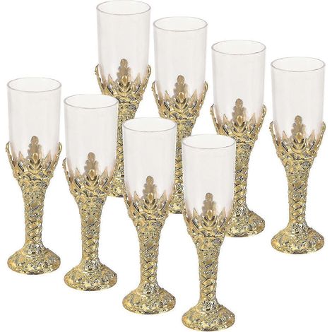 12 Vintage-Weingläser im europäischen Stil, Retro-Kelche für Whisky, Bankette, Partys und Kirchen, goldfarben (1/3)