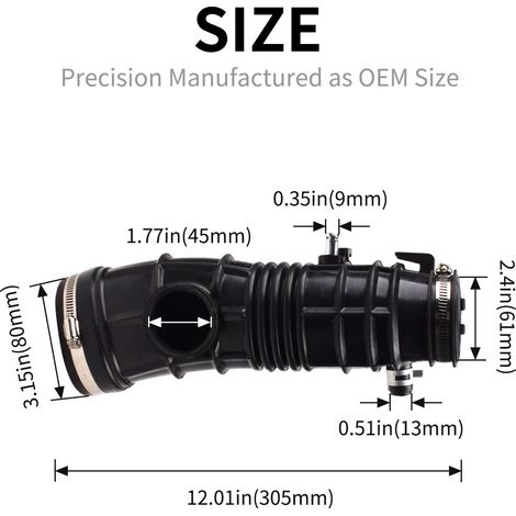 17228-P8A-A01 Air Filter Intake Pipe Suitable for 1998-2002 Honda Accord CL 3.0L V6 (1/4)