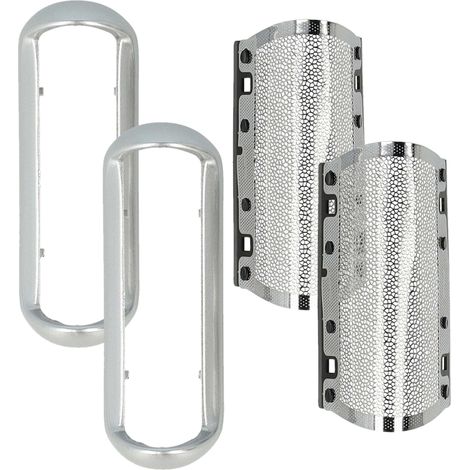 vhbw 2x Scherfolie Ersatz für Braun 5S für Elektrorasierer + Rahmen, silber