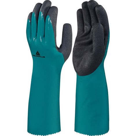 GANT DELTA PLUS NITRILE SUR SUPPORT POLYAMIDE - PAUME ENDUITE MOUSSE NITRILE 35 CM CHEMSAFE VV835 - VV835VE0 T8
