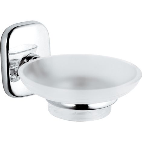 Portasapone da muro in vetro bianco sabbiato - serie suite (1/3)