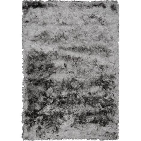 Tapis shaggy 160x230 gris fait main rectangle motif uni SG FIN (1/5)