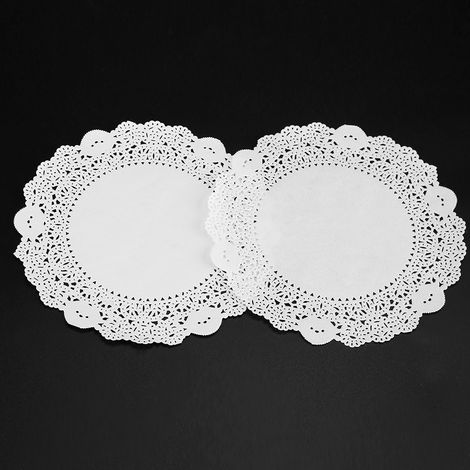180 napperons décoratifs en papier ajouré, tapis à gâteaux, décorations de mariage et de fêtes (24 cm). (1/5)