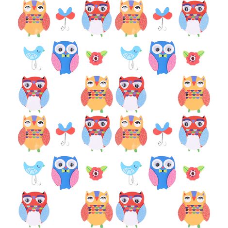 Lot de 4 autocollants 3D pour enfants, motif hibou, à décorer pour le scrapbooking et la décoration de livres. (1/5)