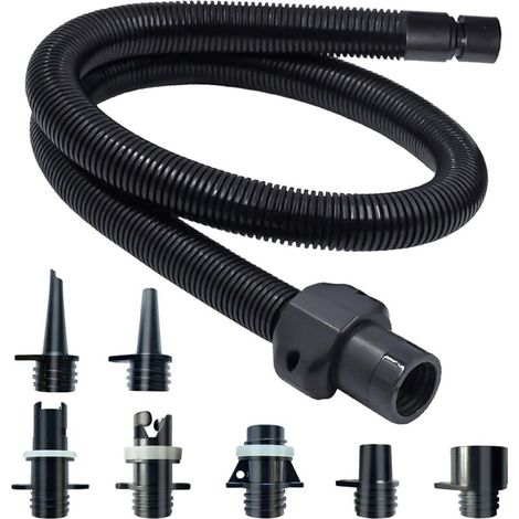 Manguera adaptadora para bombas de paletas, manguera adaptadora universal para bombas de paletas con 7 accesorios de válvula de aire, compatible con la mayoría de bombas de paletas, accesorio roscado (1/4)