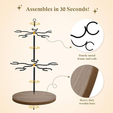 Tier Cocktail Tree Stand 10 Metal Wine Glasses Champagne Tower Stemware Holder Appetizer Cocktail Wedding Birthday Home Party Elegant Gift (1/3)
